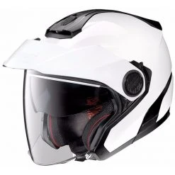 Doppel Visier Motorrad Helm Jet Nolan N40.5 Klassische N-com 005 Gloss White
