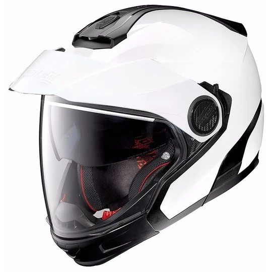 Helm Moto Modular Nolan Crossover N40.5 GT Klassische N-COM Gloss White