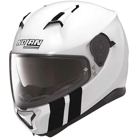 Integral Motorrad-Sturzhelm Nolan N87 N-Com Martz 027 Schwarz Glossy White