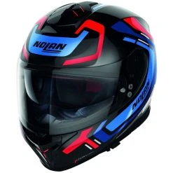 Integral Motorradhelm Nolan N80.8 ALLY N-Com 043 Blau Rot Glänzend