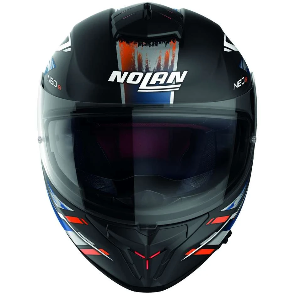 Integral Motorradhelm Nolan N80.8 THUNDERBOLT N-Com 030 Orange Blau Opak – Bild 2