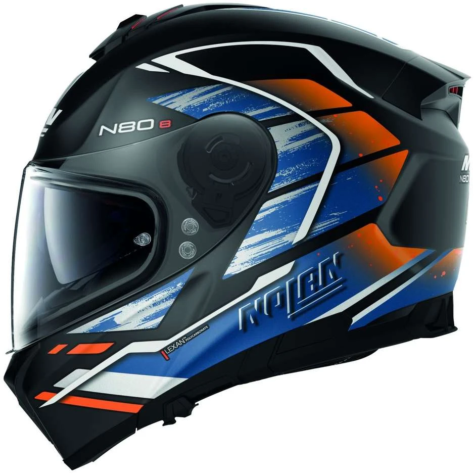 Integral Motorradhelm Nolan N80.8 THUNDERBOLT N-Com 030 Orange Blau Opak – Bild 3