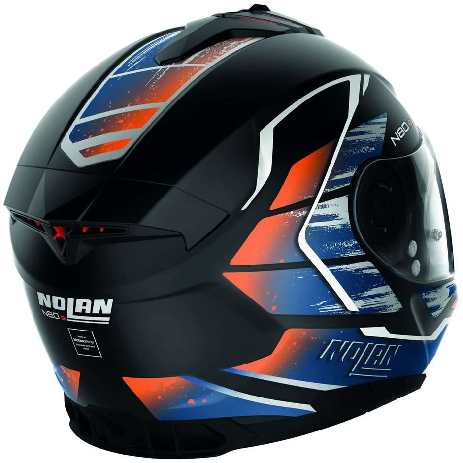 Integral Motorradhelm Nolan N80.8 THUNDERBOLT N-Com 030 Orange Blau Opak – Bild 4