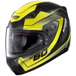 Integraler Motorradhelm Nolan N60.5 VELES 068 Schwarz Matt Gelb