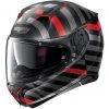 Integrierter Motorradhelm Nolan N87 SHOCKWAVE N-Com 104 Matt Schwarz Rot