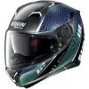 Integrierter Motorradhelm Nolan N87 SIOUX N-Com 107 Matt Schwarz Grün Blau