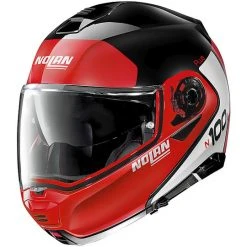 Modularer Motorradhelm P / J-geprüft Nolan N100.5 Plus DISTINCTIVE N-Com 027 Glossy Black Red