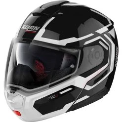 Modularer Motorradhelm P / J Homologation Nolan N90.3 BOHRER N-Com 024 Schwarz Glänzend