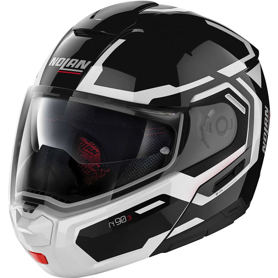 Modularer Motorradhelm P / J Homologation Nolan N90.3 BOHRER N-Com 024 Schwarz Glänzend