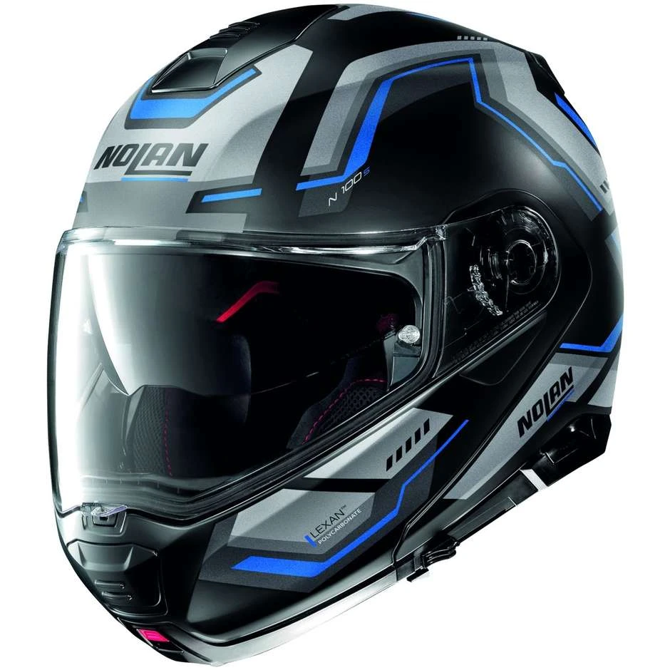 Modularer Motorradhelm P / J Nolan N100.5 UPWIND N-Com 060 Matt Blau Zulassung