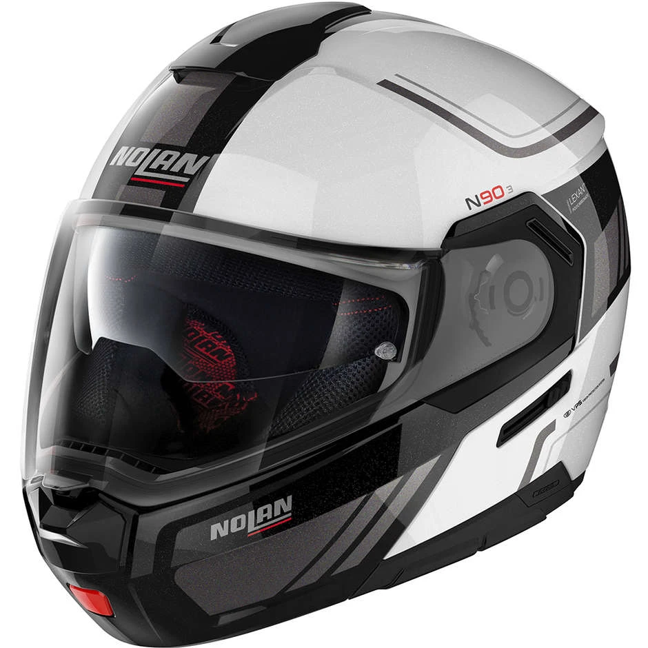 Modularer Motorradhelm P / J Nolan N90.3 VOYAGER N-Com 017 Weißmetallzulassung