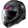 Modularer Motorradhelm P / J-Zulassung Nolan N100.5 LIGHTSPEED N-Com 055 Matt Schwarz Pink