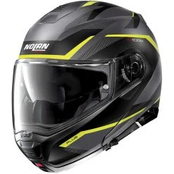 Modularer Motorradhelm P / J-Zulassung Nolan N100.5 Plus OVERLAND N-Com 033 Lavagrau Mattgelb