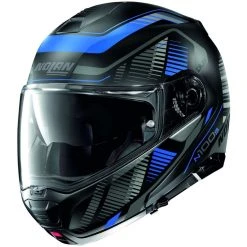 Modularer Motorradhelm P/J Zulassung Nolan N100.5 Plus STARBOARD N-Com 043 Matt Blau