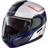 Modularer Motorradhelm P / J-Zulassung Nolan N90.3 VOYAGER N-Com 020 Weißmetall Blau