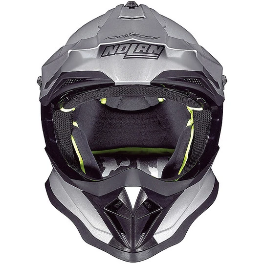 Moto Cross Enduro Helm Nolan N53 PORTLAND 061 Weiß Metall Gelb – Bild 4