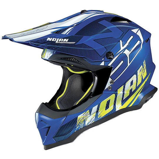 Moto Cross Enduro Helm Nolan N53 Whoop 048 Denim Blue Opaque