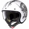 Motorrad-Sturzhelm Nolan N21 Mini-Jet Speed ​​Junkies 051 Zerkratzt Matt White