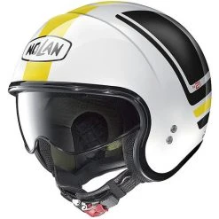 Motorradhelm Jet Nolan N21 FLYBRIDGE 086 Weiß Metall Gelb
