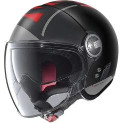 Motorradhelm Jet Nolan N21 Visier AVANT-GARDE 073 Matt Schwarz Rot