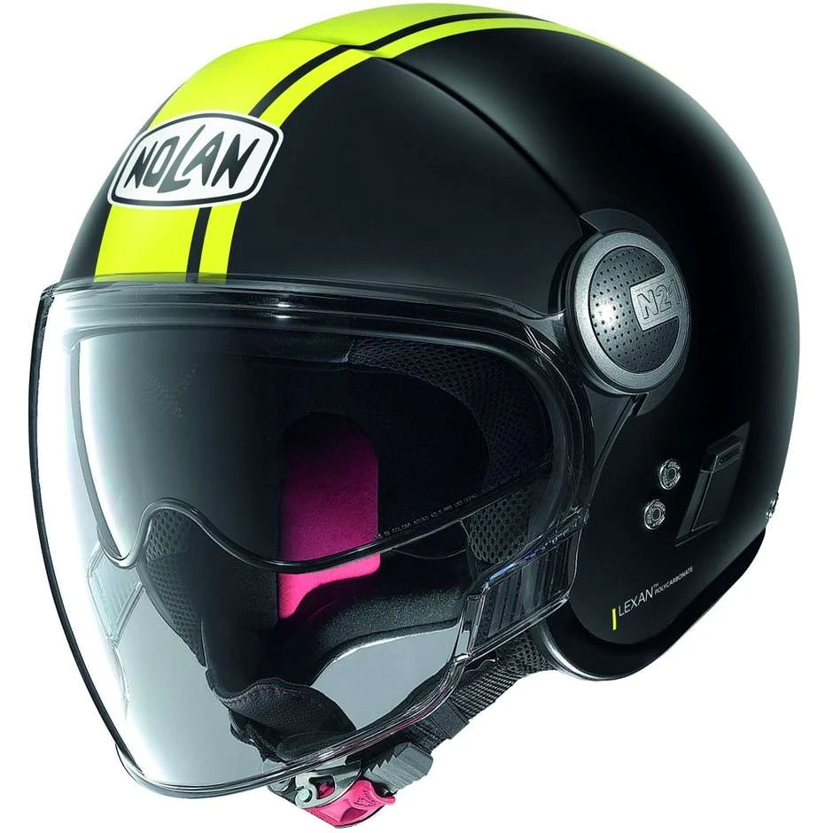 Motorradhelm Jet Nolan N21 VISOR DOLCE VITA 101 Matt Schwarz Gelb