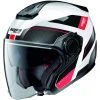 Motorradhelm Jet Nolan N40.5 PIVOT N-Com 027 Weiß Schwarz Rot