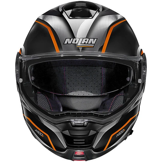 Nolan Modular Motorradhelm N100.5 BALTEUS N-Com 044 Glänzend Schwarz Orange – Bild 3