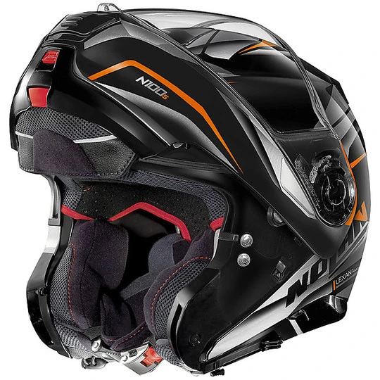 Nolan Modular Motorradhelm N100.5 BALTEUS N-Com 044 Glänzend Schwarz Orange – Bild 2