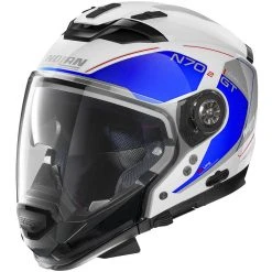 Nolan N70.2 Crossover Motorradhelm GT LAKOTA N-Com 041 Weißmetall Blau